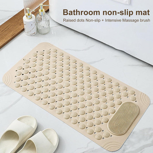 Anti-Slip Shower Bath Mat With Foot Scrubber