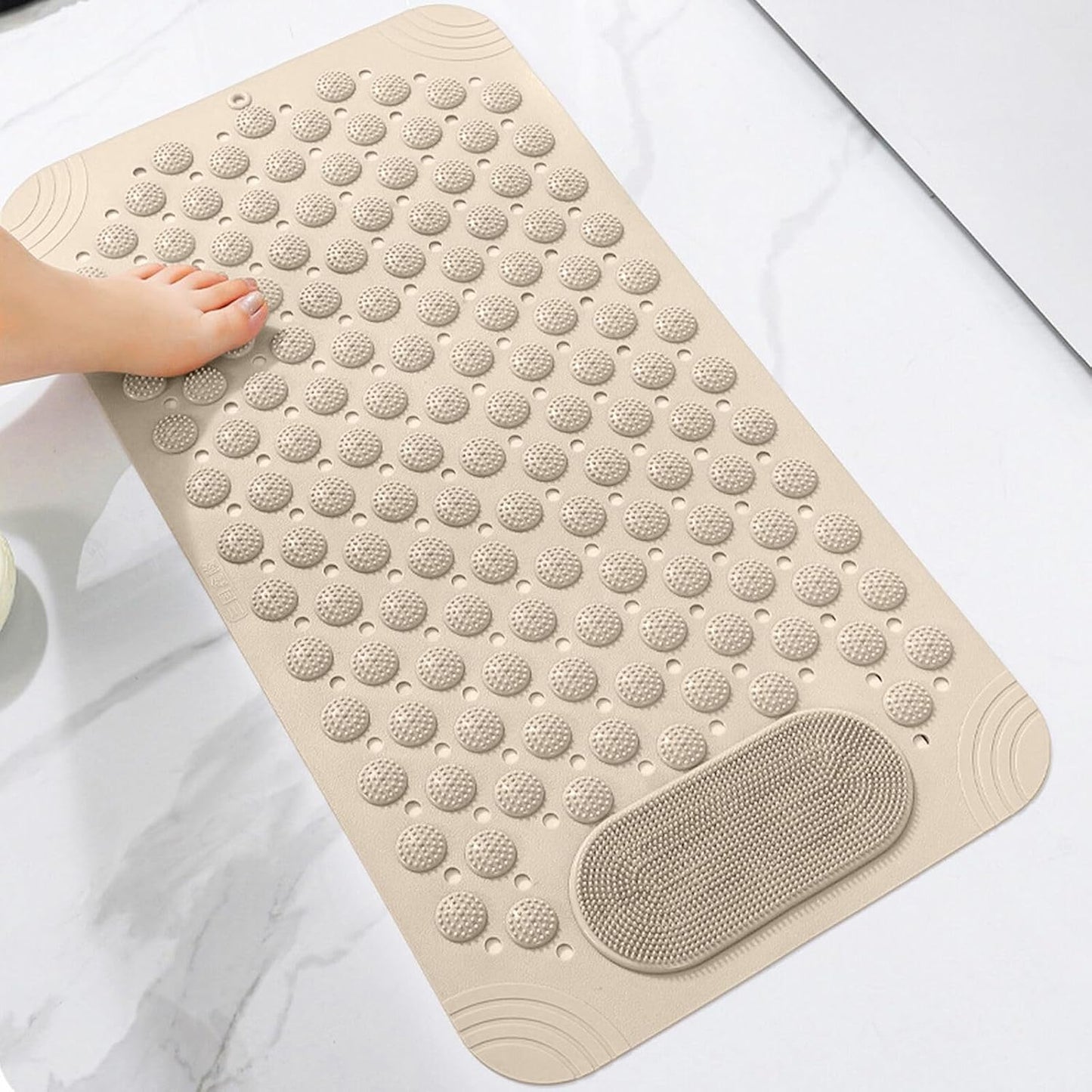 Anti-Slip Shower Bath Mat With Foot Scrubber